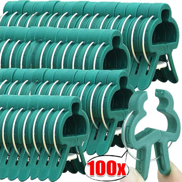 10/100pcs Plant Fixed Clips Reusable Garden Greenhouse Bracket Garden Plants Vine Climbing Clamp Flower Tomato Support Fastener