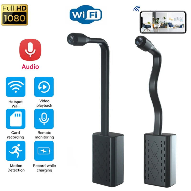 1080P HD WiFi Wireless Camera Loop Record Cam Security Protection Surveillance IP Secret Audio Video Recorder Sensor Alarm Push