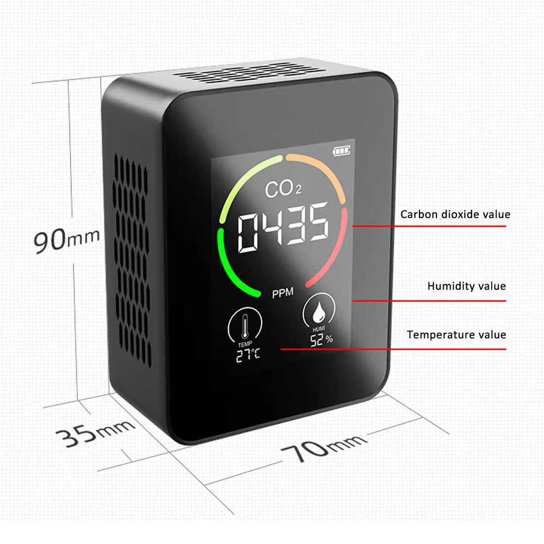 New Air Quality Detector Carbon Dioxide Detector Agricultural Production Greenhouse Gas Monitor Air Quality Tester CO2 Meter