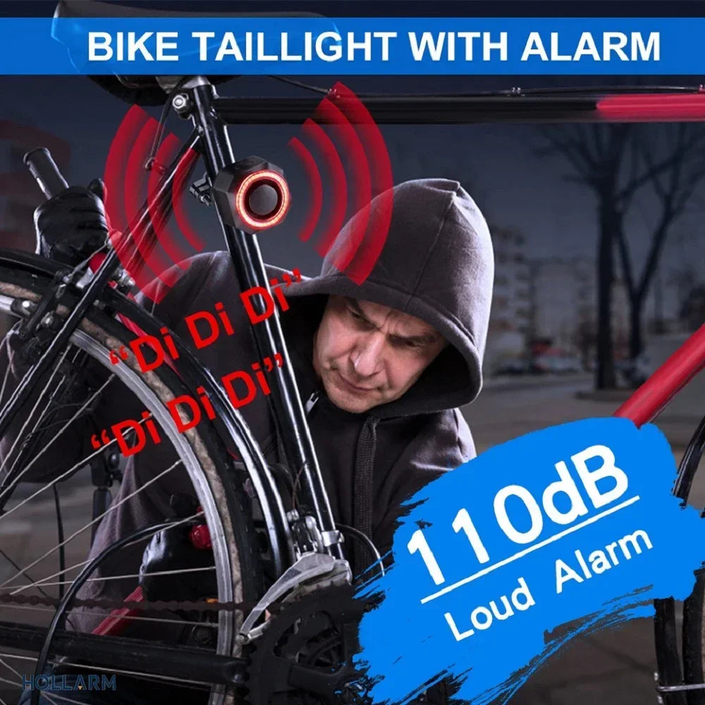 2 In 1 Loud Bells Anti-theft Alarm for Bike With Wireless Remote Control Ringtone Positioning Smart Brake Sensing Taillight