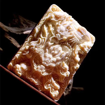 New High-End Style, Non Fading, Washable Ivory Fruit Carving, Dragon Pointed Antique Pendant, Men's And Women's Styles