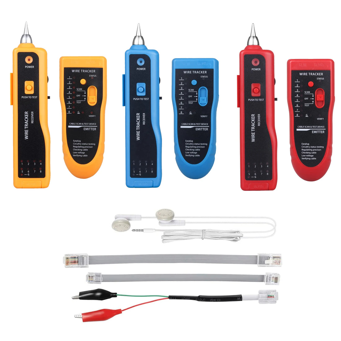 Network Cable Tester LAN Telephone Wire Tracker Diagnose Tone Tracer for STP UTP Cat5 Cat6 RJ45 RJ11 Detector Line Finder