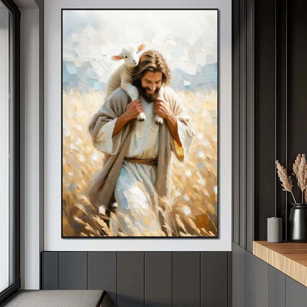 Christian Religion Holy Faith Jesus Walking on Water Art Poster Print Jesus Hugs Woman Canvas Painting Living Room Home Decor
