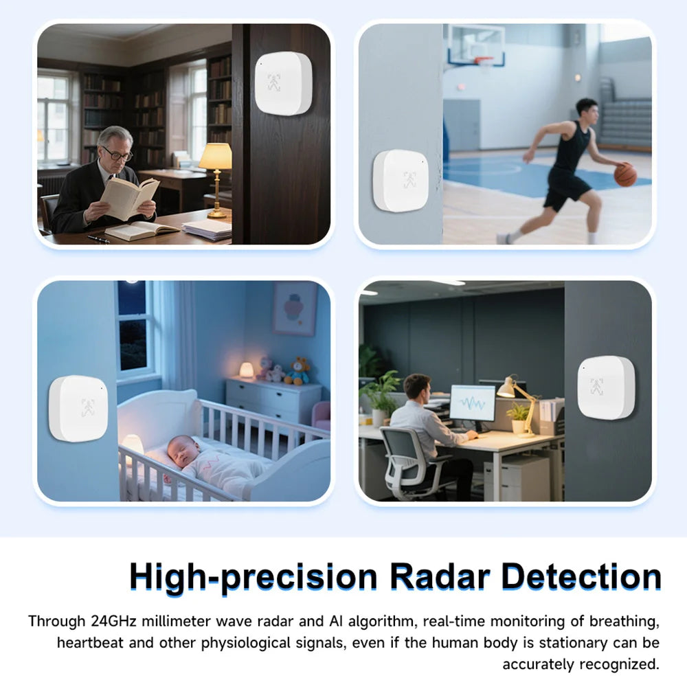 tuya ZigBee Human Presence Sensor Smart Human Body PIR Sensor Radar Motion Detector Supports Alexa Google Assistant Smart Home
