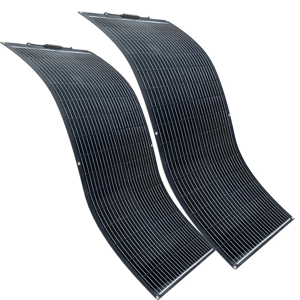1000W-100W 100 Watt Fiberglass Flexible Solar Panel, Portable Bendable 12 Volts Mono Cell for RV Camping Home Boat Marine