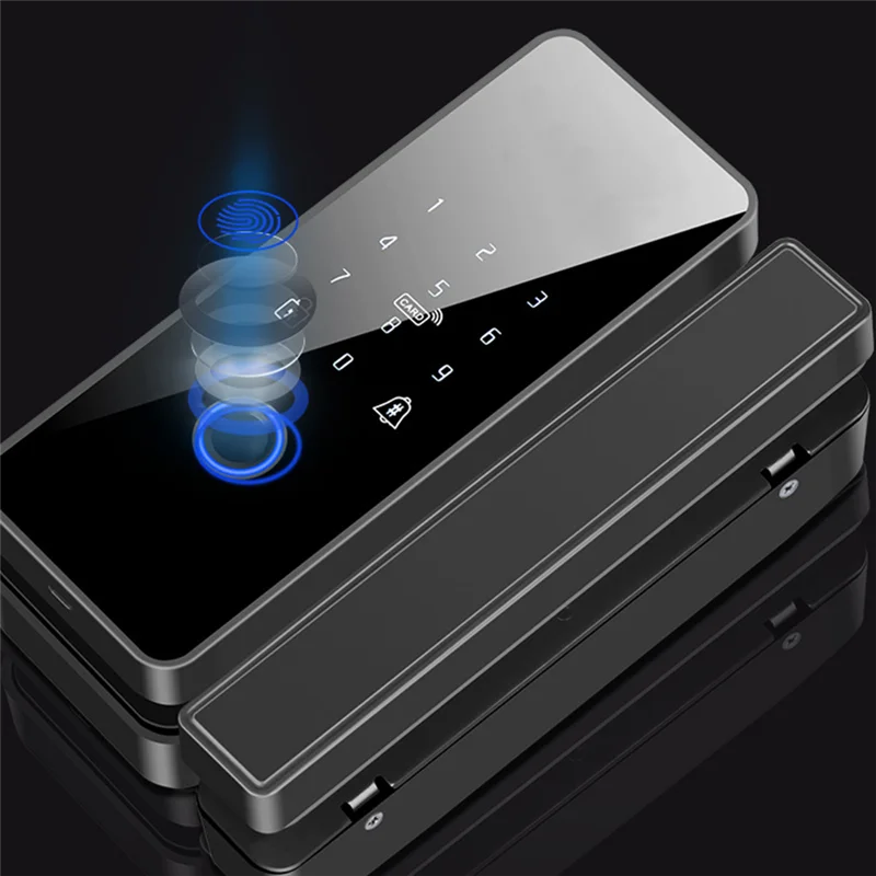 L72A-Waterproof Tuya Wifi Smart Door Lock Fingerprint Electronic Rim Lock For Glass Door