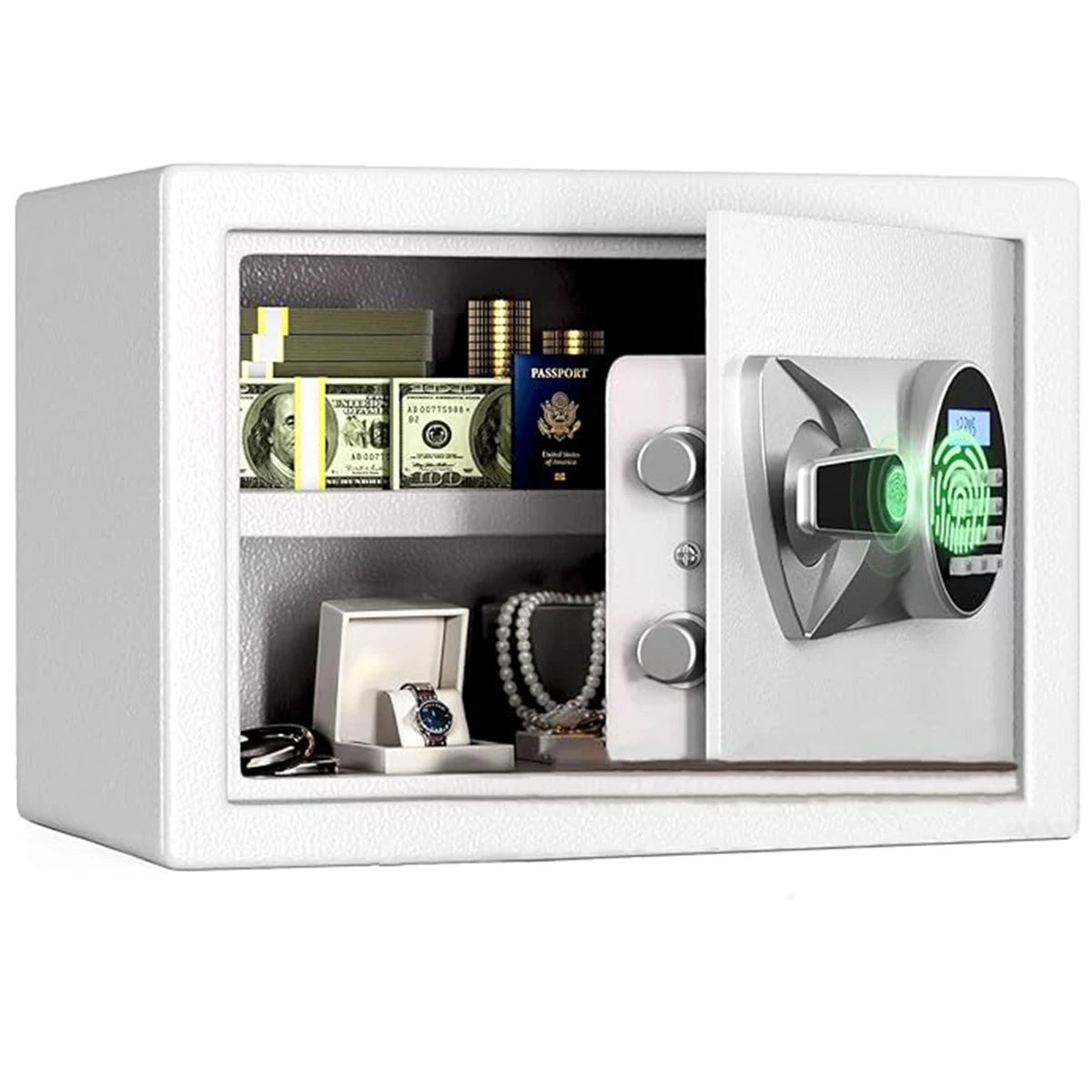 Fireproof Biometric Safe Box Hidden Design Digital Keypad Security Safe Lock Cabinet 0.8/1.2/1.8 Cube Safe Box by Blacksmith