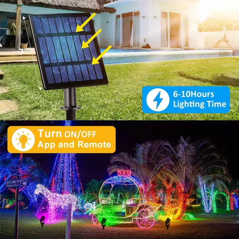 2/4/6 Lights RGB Solar Spotlight IP65 Waterproof Solar Light Outdoor Garden Light APP Control Christmas Halloween Party Decor