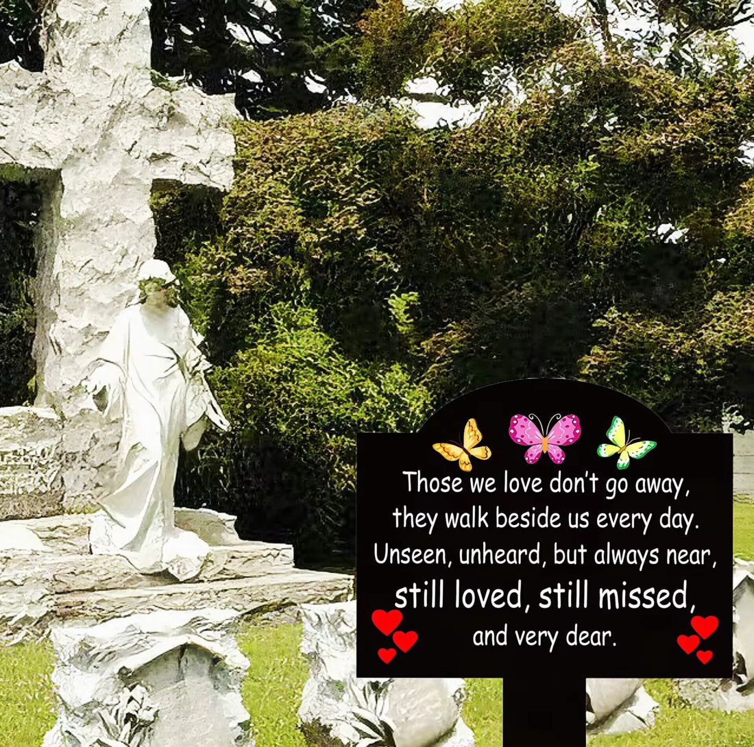 [Memorial Marker]-1PC Wooden Memorial Plaque Stake - Commemorate Loved Ones in Outdoor Courtyard, Cemetery, or Graveyard