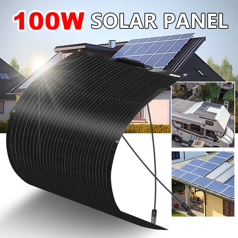 XINPUGUANG Solar Panel Battery 1000W 600W 500W 400W 300W 200W 100W Flexible Photovoltaic plate 1pcs -10 pcs Solar Panels camping