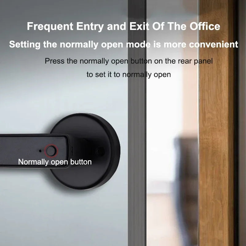 Tuya Bluetooth Smart Fingerprint Door Handle Lock Electronic Password APP Remote Unlock Hotel Apartment Office Bathroom Bedroom
