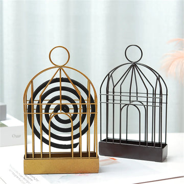 Creative Mosquito Coil Holder Nordic Birdcage Shape Summer Day Iron Mosquito Repellent Incenses Rack Plate Home Decoration