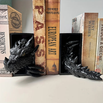 2Pc Bookshelf Decoration Dragon-Shaped Bookend, Fantasy Decoration, Home Decoration Ornaments, Bookshelf Bookend Ornaments, Dragon-Shaped Decoration in the Bookshelf.