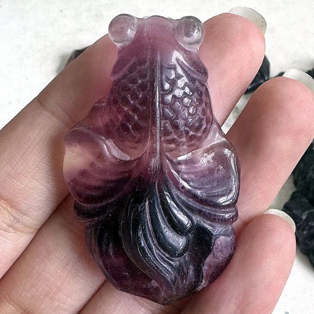 Natural fluorite goldfish polishing decoration crystal quartz mineral restoration spiritual decoration
