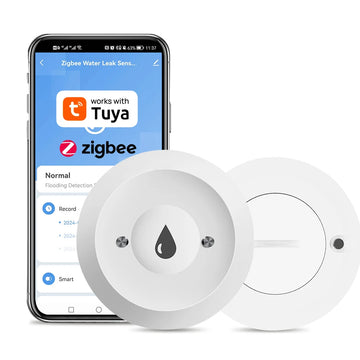 Tuya Zigbee Water Sensor Flood Leak Detector App Remote Monitoring for Kitchen/Bathroom Support Home Assistant