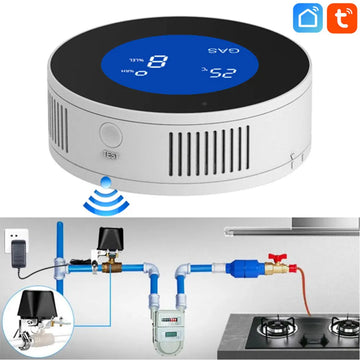 WiFi Gas Leak Detector LCD Digital Display Natural Gas Alarm Combustible Gas Detector Gas Leak Sensor for Home Kitchen