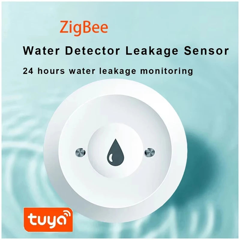 Tuya Zigbee Water Sensor Leak Detector Flood Water Leakage Alarm Smart Life Control Work With Zigbee Gateway-[Y03A]