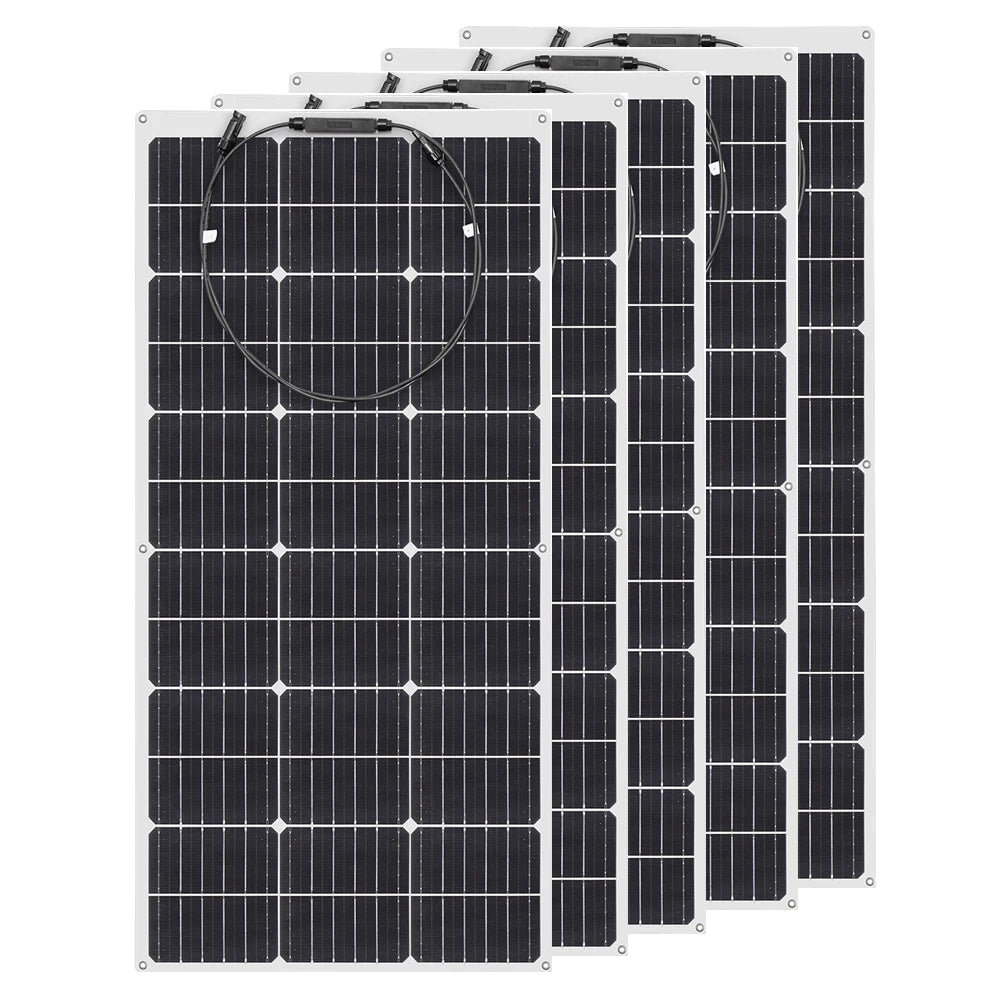 WUZECK Flexible Solar Panel 500W 400W 300W 200W 100W Panel Solar Lightweight  Power for RVs Boat Caravan home  Camper Trailer
