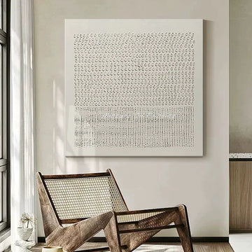 Mintura,Hand-painted Brown Point Abstract Textured Oil Paintings,Simple Artwork,Beige Brown Canvas,Wall Art Decor For Hotel Home