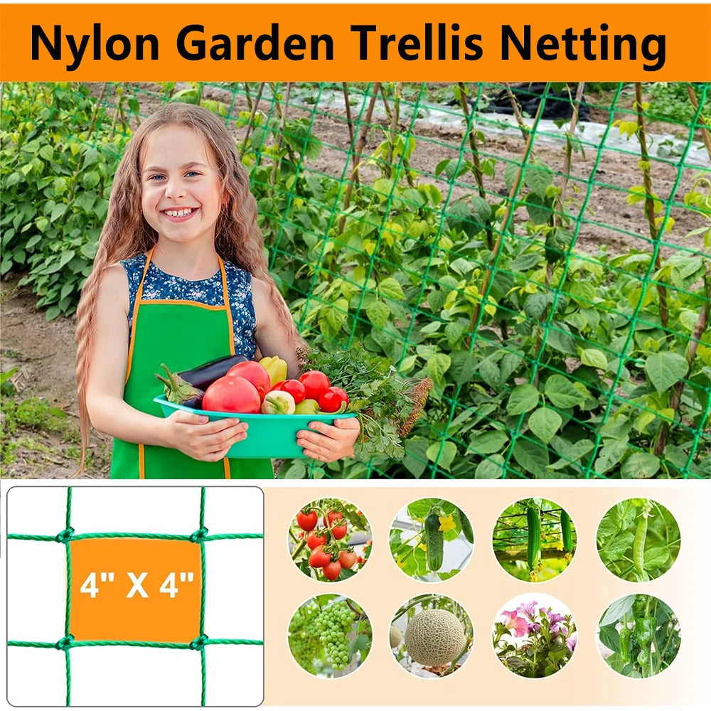 High-quality Nylon Plant Trellis Strong Garden Climbing Netting Heavy Duty Mesh Net for Cucumber Tomato Grape Garden Accessories
