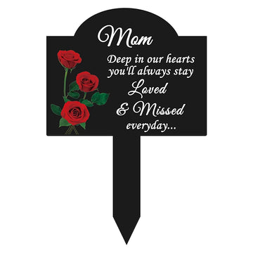 Suncatchers Memorial Remembrance Plaque Stake Waterproof Grave Marker For Cemetery Black Memorial Garden Stake Sympathy Dove