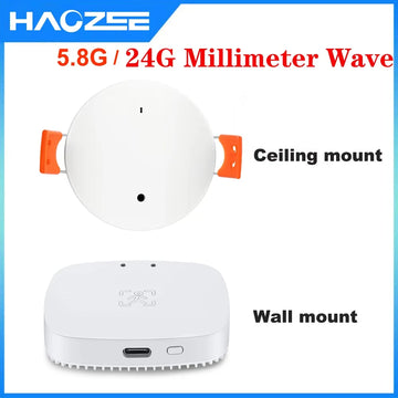 Haozee Tuya WiFi /Zigbee Human Presence Detector Smart Human Body PIR Sensor Radar Detector Microwave Motion Sensors