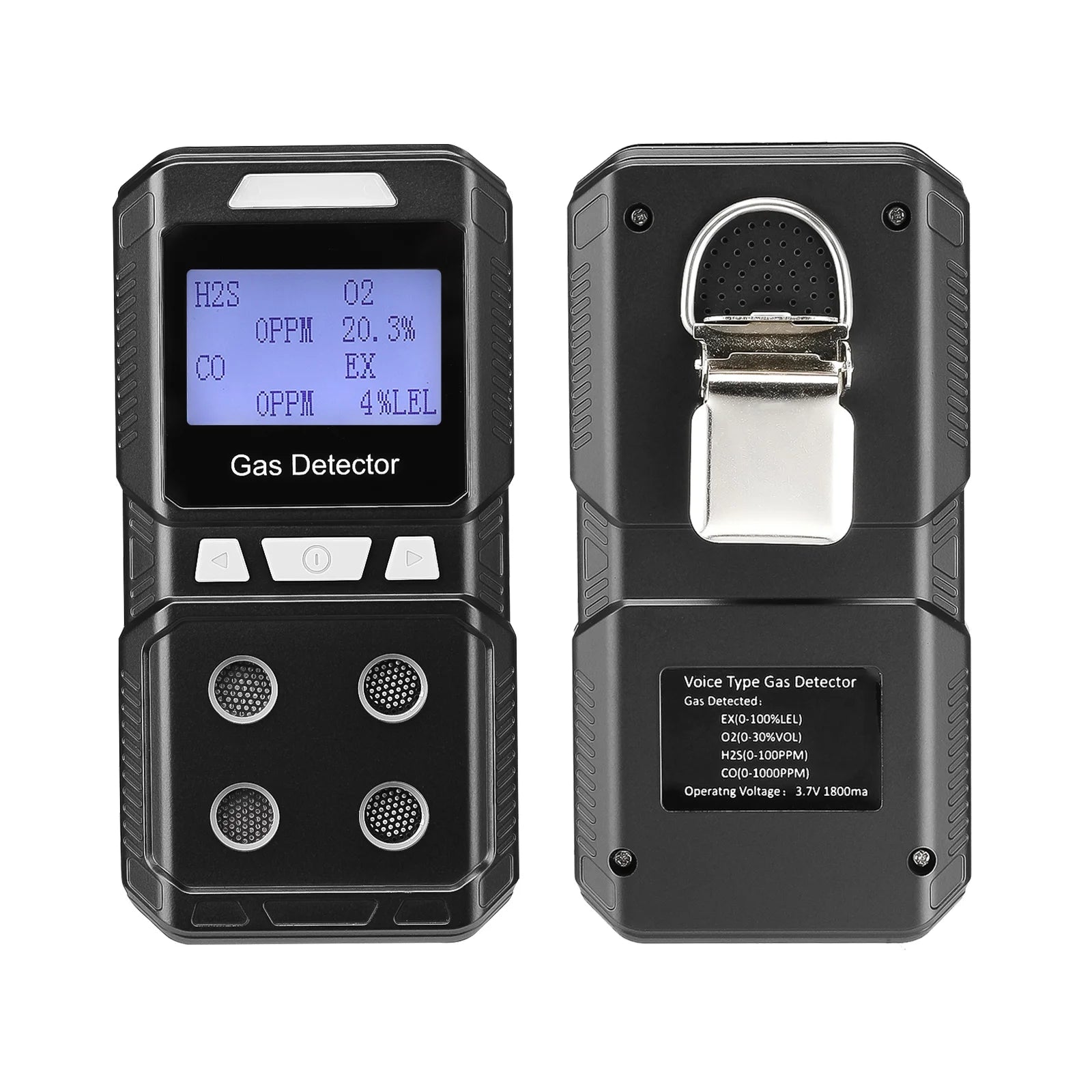 Rechargeable Portable 4 Gas Detector Multi Gas Monitor Air Quality Tester Analyzer High Precision EX O2 H2S CO 4 in 1 Gas Meter