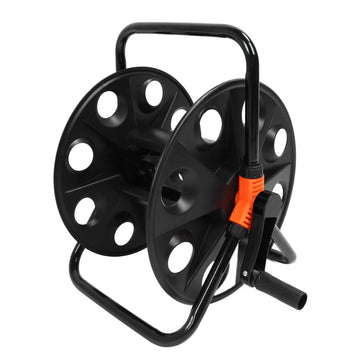 Garden Hose Reel Iron ABS Professional Water Hose Holder for Storing 164ft 1/2 Inch Water Pipe for Outside Garden Lawn Yard