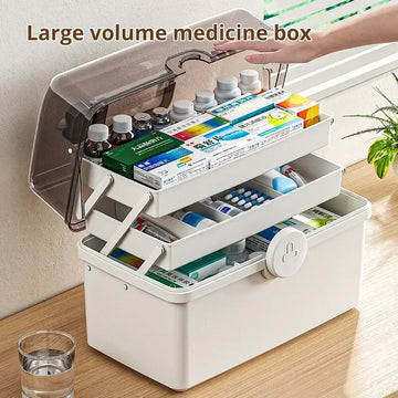 3 Layers Medicine Organizer Storage Box Portable Emergency Medicines Boxes Large Capacity Medicine Classification Organizer